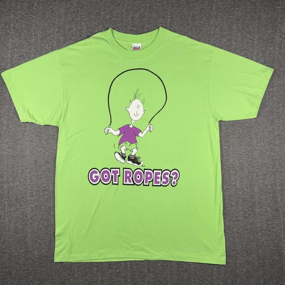 Vintage 90s Got Ropes Sometimes Jump Rope Cartoon T Shirt XL Anvil USA